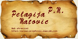 Pelagija Matović vizit kartica